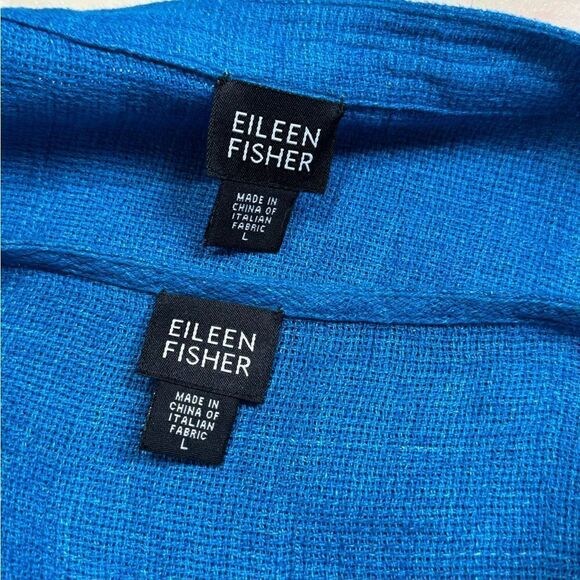 Eileen Fisher Linen Blue Wrap Skirt Tank Set Large - Picture 7 of 9